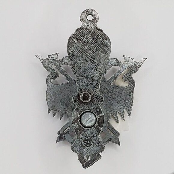 Vintage Coat of Arms Wall Hanger Hook Towel Wall Hanging Plaque Decor Brass - Picture 5 of 8